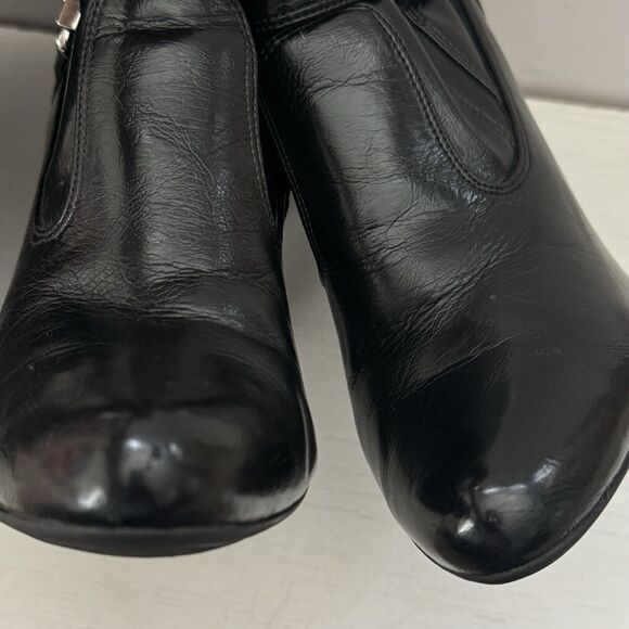 Marc Fisher Sishem Heeled Knee High Boots Pointed Toe 8M Black Goth Witchy - Picture 4 of 14